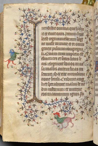 ナヴァラ王シャルル（1361-1425）の時譜、319v、テキスト 作： Master of the Brussels Initials and Associates