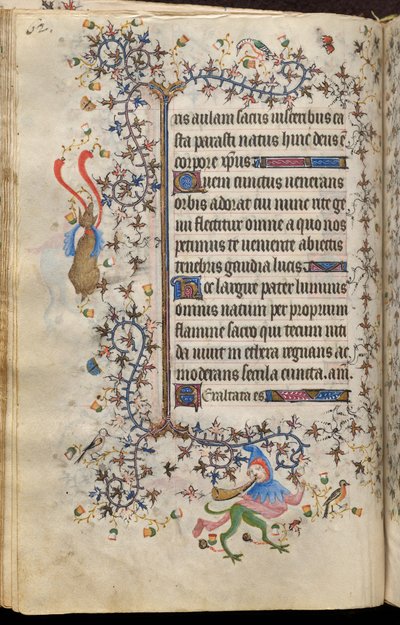 ナヴァール王シャルル（1361-1425）の時: 31v, テキスト 作： Master of the Brussels Initials and Associates