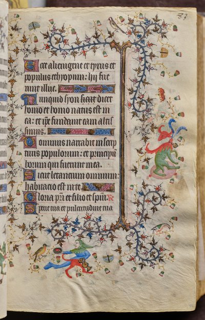 ナバラ王シャルル・ザ・ノーブル（1361-1425）の時：フォール42r、テキスト 作： Master of the Brussels Initials and Associates