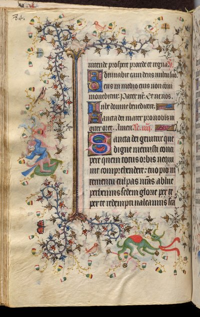 ナヴァール王シャルル（1361-1425）の時：42v巻、本文 作： Master of the Brussels Initials and Associates