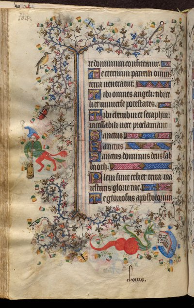 ナヴァール王シャルル（1361-1425）の時: 52v, テキスト 作： Master of the Brussels Initials and Associates