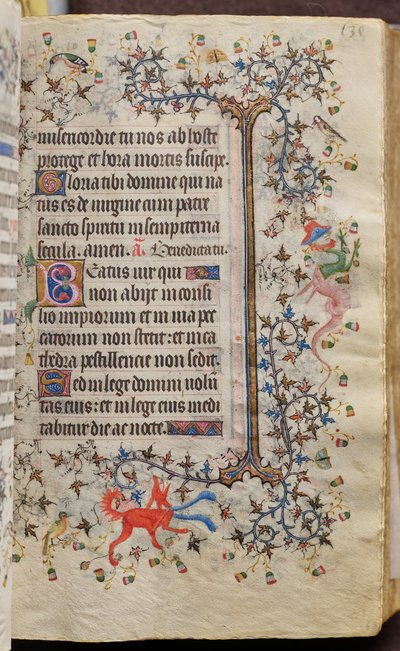ナバラ王シャルル・ザ・ノーブル（1361-1425）の時：フォル68r、テキスト 作： Master of the Brussels Initials and Associates