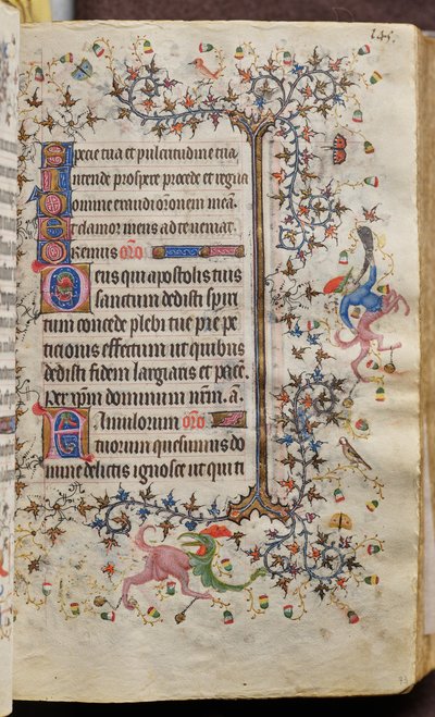 ナヴァール王シャルル（1361-1425）の時：フォール73r、テキスト 作： Master of the Brussels Initials and Associates