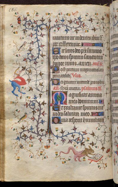 ナバラ王シャルル・ザ・ノーブル（1361-1425）の時：フォル93v、テキスト 作： Master of the Brussels Initials and Associates
