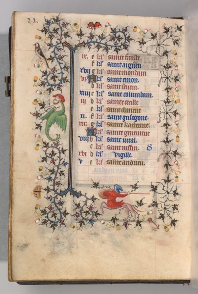 チャールズザノーブル、ナヴァール王1361-1425の時間：fol。 11月、11月、c。 1405年。 作： Master of the Brussels Initials and Associates