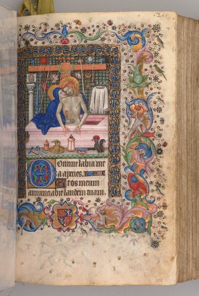 チャールズザノーブル、ナヴァール王1361-1425の時間：fol。 128r、悲しみの男、c。 1405年。 作： Master of the Brussels Initials and Associates