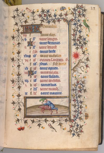 チャールズザノーブル、ナヴァール王1361-1425の時間：fol。 12月12日c。 1405年。 作： Master of the Brussels Initials and Associates