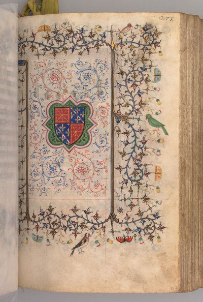 チャールズザノーブル、ナヴァール王1361-1425の時間：fol。 137r、紋章...、c。 1405年。 作： Master of the Brussels Initials and Associates