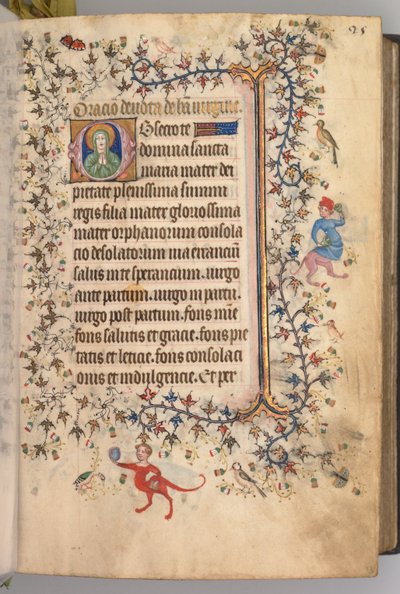 チャールズザノーブル、ナヴァール王1361-1425の時間：fol。 13r、テキスト、c。 1405年。 作： Master of the Brussels Initials and Associates