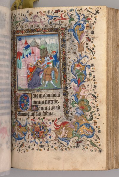 チャールズザノーブル、ナヴァール王1361-1425の時間：fol。 170v、十字架を運ぶキリスト、c。 14 作： Master of the Brussels Initials and Associates