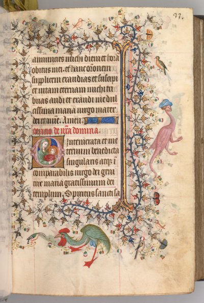 チャールズザノーブル、ナヴァール王1361-1425の時間：fol。 17a、テキスト、c。 1405年。 作： Master of the Brussels Initials and Associates