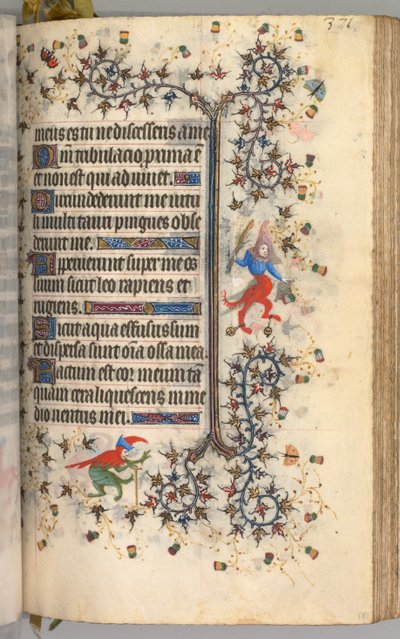チャールズザノーブル、ナヴァール王1361-1425の時間：fol。 181r、テキスト、c。 1405年。 作： Master of the Brussels Initials and Associates