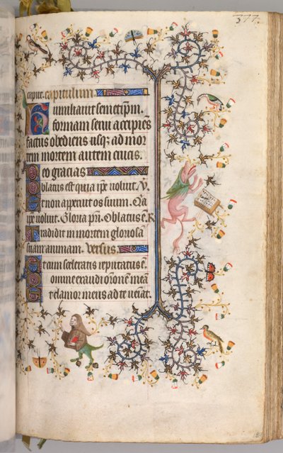 チャールズザノーブル、ナヴァール王1361-1425の時間：fol。 184r、テキスト、c。 1405年。 作： Master of the Brussels Initials and Associates
