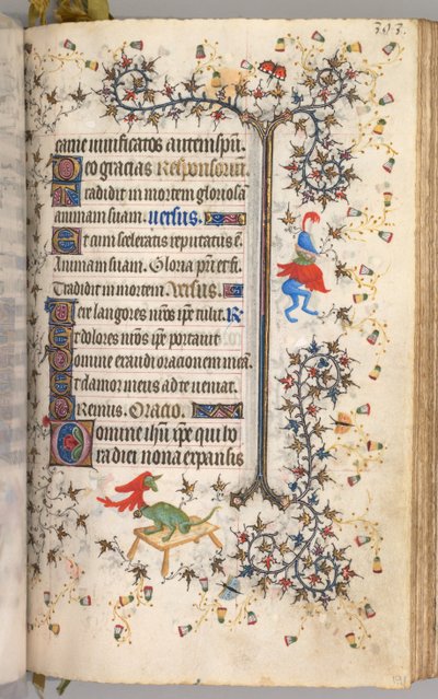 チャールズザノーブル、ナヴァール王1361-1425の時間：fol。 191r、テキスト、c。 1405年。 作： Master of the Brussels Initials and Associates