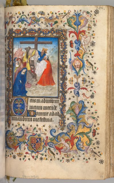 チャールズザノーブル、ナヴァール王1361-1425の時間：fol。 192r、十字架からの降下、c。 1405年。 作： Master of the Brussels Initials and Associates