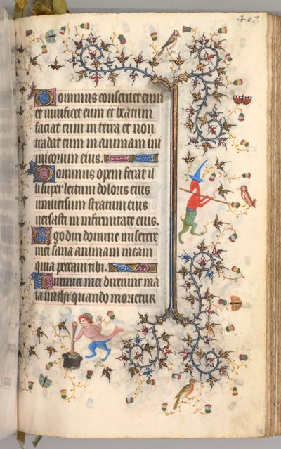 チャールズザノーブル、ナヴァール王1361-1425の時間：fol。 198r、テキスト、c。 1405年。 作： Master of the Brussels Initials and Associates