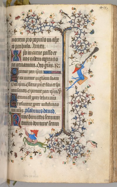 チャールズザノーブル、ナヴァール王1361-1425の時間：fol。 200r、テキスト、c。 1405年。 作： Master of the Brussels Initials and Associates