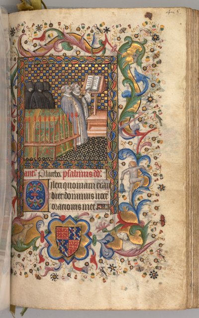チャールズザノーブル、ナヴァール王1361-1425の時間：fol。 202r、死者のオフィス、c。 1405年。 作： Master of the Brussels Initials and Associates