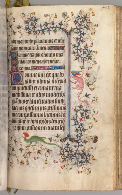 チャールズザノーブル、ナヴァール王1361-1425の時間：fol。 2041r、テキスト、c。 1405年。 作： Master of the Brussels Initials and Associates