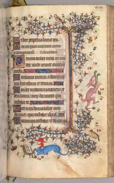 チャールズザノーブル、ナヴァール王1361-1425の時間：fol。 204r、テキスト、c。 1405年。 作： Master of the Brussels Initials and Associates