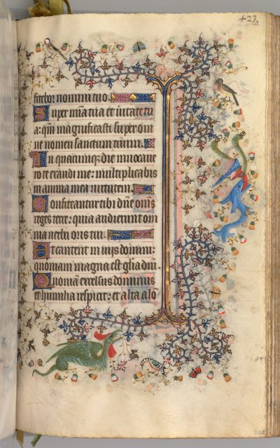 チャールズザノーブル、ナヴァール王1361-1425の時間：fol。 206r、テキスト、c。 1405年。 作： Master of the Brussels Initials and Associates