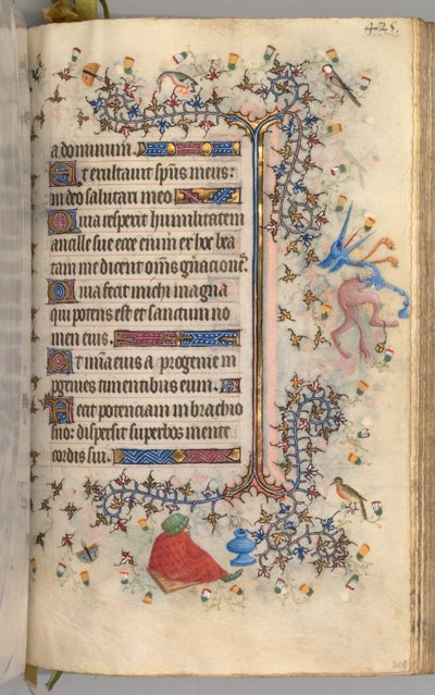 チャールズザノーブル、ナヴァール王1361-1425の時間：fol。 207r、テキスト、c。 1405年。 作： Master of the Brussels Initials and Associates