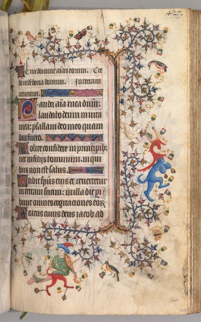 チャールズザノーブル、ナヴァール王1361-1425の時間：fol。 208r、テキスト、c。 1405年。 作： Master of the Brussels Initials and Associates