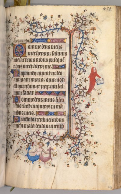 チャールズザノーブル、ナヴァール王1361-1425の時間：fol。 214r、テキスト、c。 1405年。 作： Master of the Brussels Initials and Associates