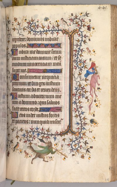 チャールズザノーブル、ナヴァール王1361-1425の時間：fol。 215r、テキスト、c。 1405年。 作： Master of the Brussels Initials and Associates