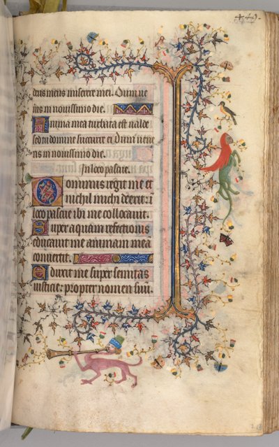 チャールズザノーブル、ナヴァール王1361-1425の時間：fol。 219r、テキスト、c。 1405年。 作： Master of the Brussels Initials and Associates