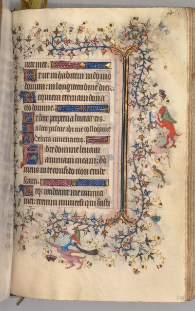 チャールズザノーブル、ナヴァール王1361-1425の時間：fol。 220r、テキスト、c。 1405年。 作： Master of the Brussels Initials and Associates