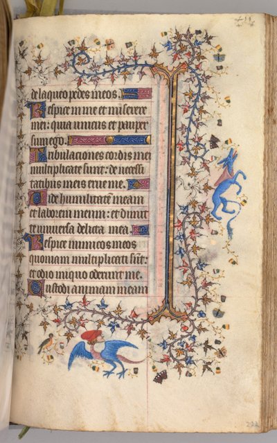 チャールズザノーブル、ナヴァール王1361-1425の時間：fol。 222r、テキスト、c。 1405年。 作： Master of the Brussels Initials and Associates