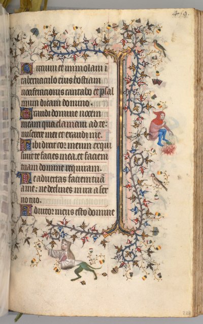 チャールズザノーブル、ナヴァール王1361-1425の時間：fol。 224r、テキスト、c。 1405年。 作： Master of the Brussels Initials and Associates