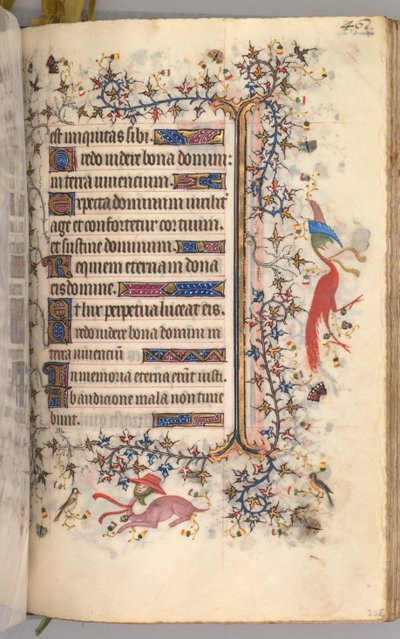 チャールズザノーブル、ナヴァール王1361-1425の時間：fol。 225r、テキスト、c。 1405年。 作： Master of the Brussels Initials and Associates