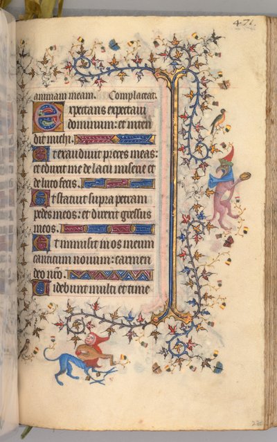チャールズザノーブル、ナヴァール王1361-1425の時間：fol。 230r、テキスト、c。 1405年。 作： Master of the Brussels Initials and Associates