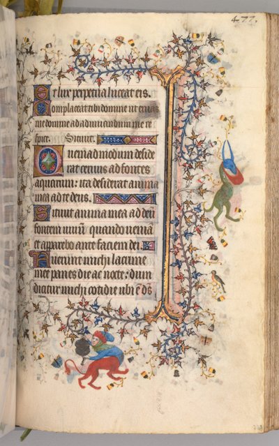 チャールズザノーブル、ナヴァール王1361-1425の時間：fol。 233r、テキスト、c。 1405年。 作： Master of the Brussels Initials and Associates