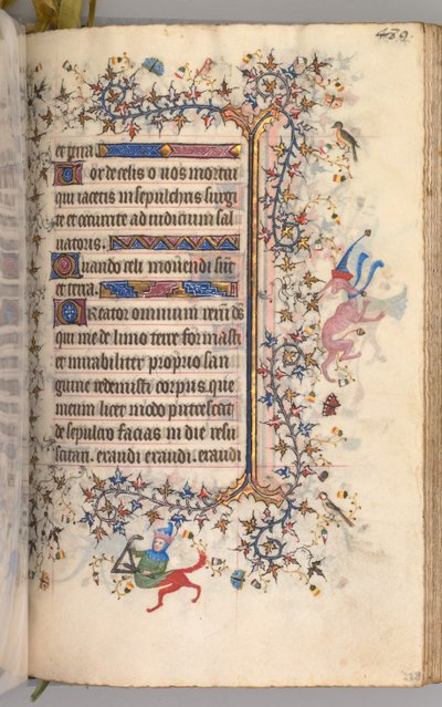 チャールズザノーブル、ナヴァール王1361-1425の時間：fol。 239r、テキスト、c。 1405年。 作： Master of the Brussels Initials and Associates