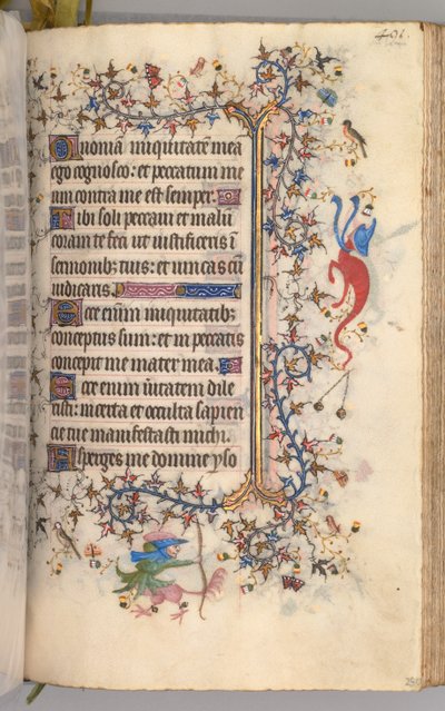 チャールズザノーブル、ナヴァール王1361-1425の時間：fol。 240r、テキスト、c。 1405年。 作： Master of the Brussels Initials and Associates