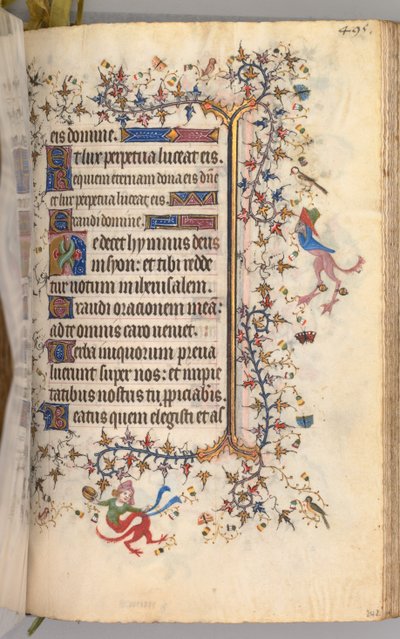 チャールズザノーブル、ナヴァール王1361-1425の時間：fol。 242r、テキスト、c。 1405年。 作： Master of the Brussels Initials and Associates