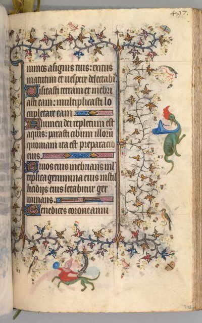 チャールズザノーブル、ナヴァール王1361-1425の時間：fol。 243r、テキスト、c。 1405年。 作： Master of the Brussels Initials and Associates
