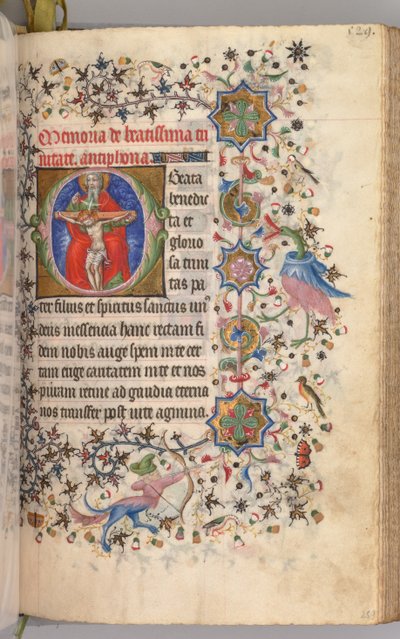 チャールズザノーブル、ナヴァール王1361-1425の時間：fol。 259r、三位一体、c。 1405年。 作： Master of the Brussels Initials and Associates