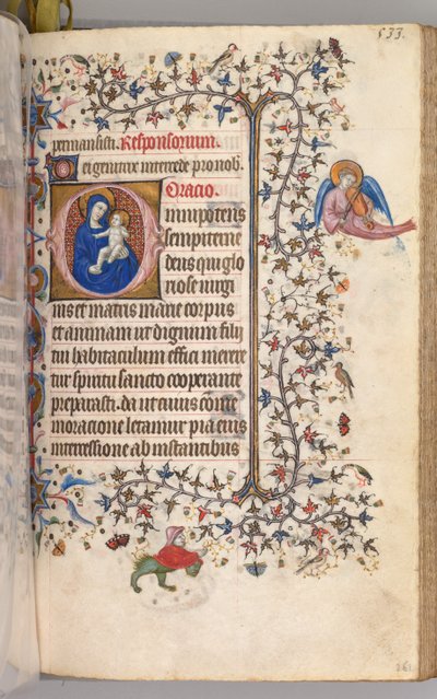 チャールズザノーブル、ナヴァール王1361-1425の時間：fol。 261r、聖母子、c。 1405年。 作： Master of the Brussels Initials and Associates