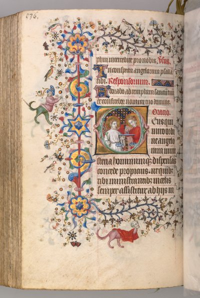 チャールズザノーブル、ナヴァール王1361-1425の時間：fol。 262v、テキスト、c。 1405年。 作： Master of the Brussels Initials and Associates