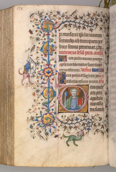 チャールズザノーブル、ナヴァール王1361-1425の時間：fol。 263r、セントピーター、c。 1405年。 作： Master of the Brussels Initials and Associates
