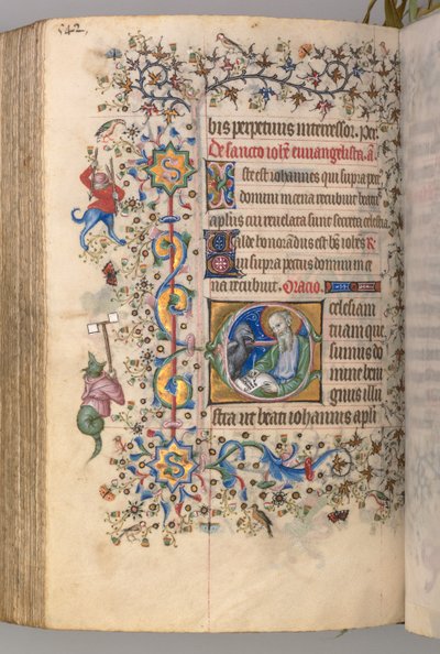 チャールズザノーブル、ナヴァール王1361-1425の時間：fol。 265v、聖ヨハネ福音伝道者、c。 1405年 作： Master of the Brussels Initials and Associates