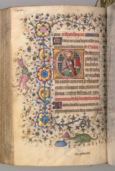 チャールズザノーブル、ナヴァール王1361-1425の時間：fol。 266v、セントジェームズ、c。 1405年。 作： Master of the Brussels Initials and Associates