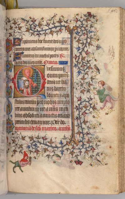 チャールズザノーブル、ナヴァール王1361-1425の時間：fol。 267r、聖バーソロミュー、c。 1405年。 作： Master of the Brussels Initials and Associates