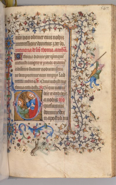 チャールズオブノーブル、キングオブナバール1361-1425、 268r、セントトーマス、c。 1405年。 作： Master of the Brussels Initials and Associates