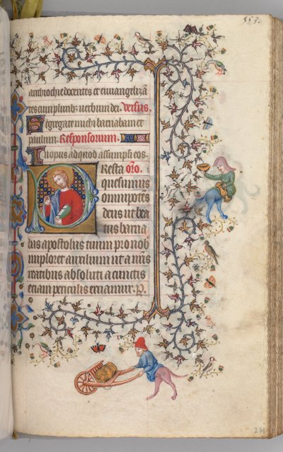 チャールズ・オブ・ノーブル、ナヴァール王1361-1425、 271r、聖バルナバス、c。 1405年。 作： Master of the Brussels Initials and Associates