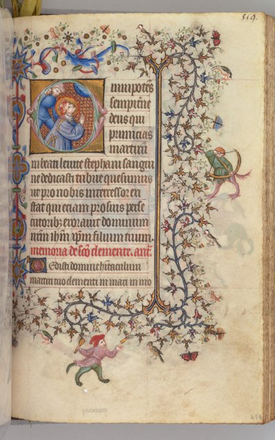チャールズ・オブ・ノーブル、ナヴァール王1361-1425、 274r、聖ステファン、c。 1405年。 作： Master of the Brussels Initials and Associates